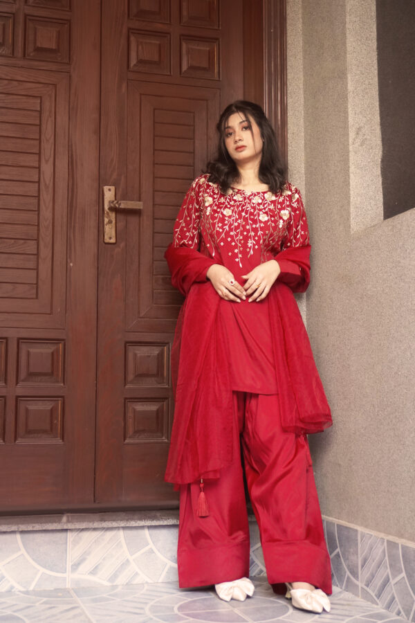 3 Pc - Embroidered Farshi Set